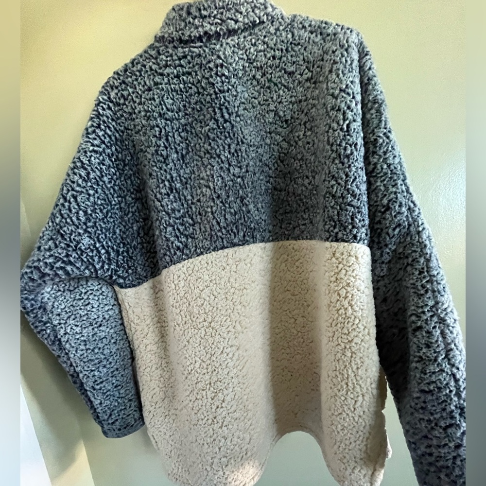 Time and Tru Quarter Zip Sherpa Two Tone Size XL (16-18) EUC - Picture 4 of 4